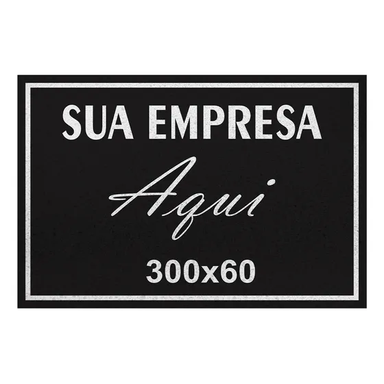 Tapete Personalizado Capacho 300x60 Logomarca Cor Preto