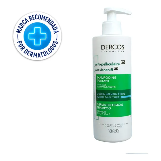 Shampoo Vichy Dercos Technique Anti-Caspa Cabellos Grasos Botella 390mL