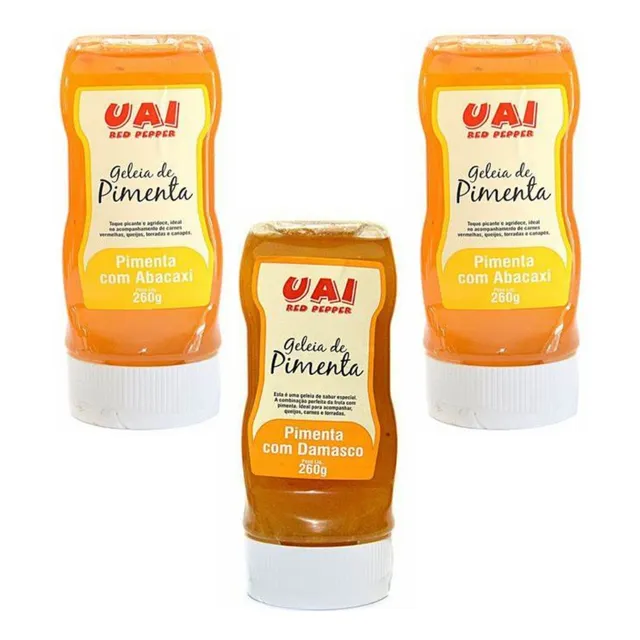 Geleia De Pimenta Uai Agridoce 2 Abacaxi 1 Damasco 260g 3un