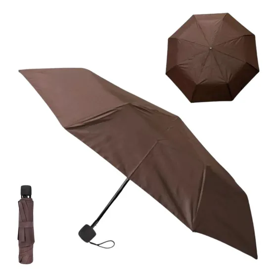 Paraguas Corto Liso Para Lluvia Sol Excelente Calidad 52cm