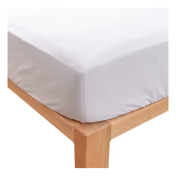 Sábana Ajustable Extra Queen Size 2 1/2 Plazas Línea Egipcia Color Blanco