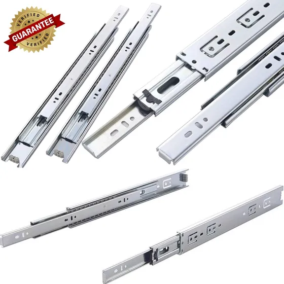 Pack 2 Corredera Rieles Telescópica 35cm Para Gaveta Pesada