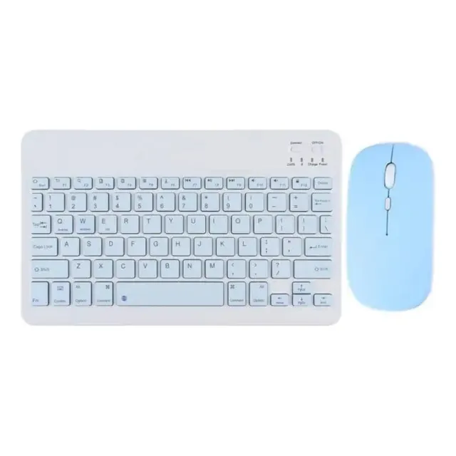 Combo Mini Teclado Y Mouse Bluetooth Recarga Portatil Plano