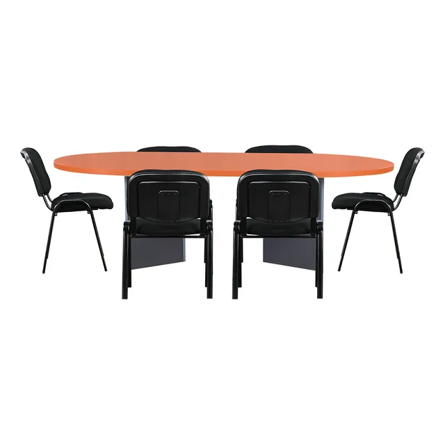 Conjunto Mesa Reuniones Y 6 Silla Iso. Homeworking