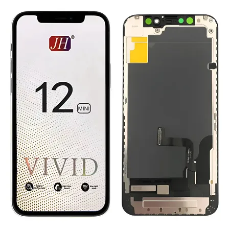 Tela Frontal Display Touch Para iPhone 12 Mini Vivid Preto Preto