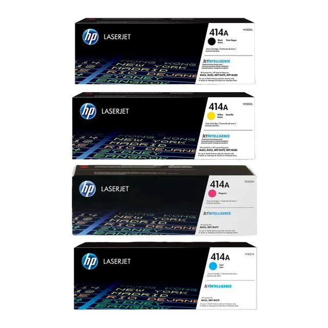 Combo Toner Hp 414a Negro Amarillo Cian Magenta M454 M479