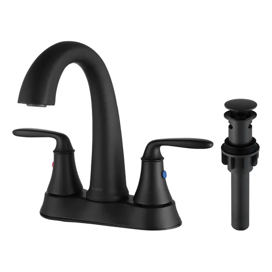 Grifo Baño Plomo Negro Mate 4  2 Manija Conjunto Desagã¼e