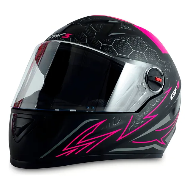Capacete Masculino Feminino Fechado Gt2 58 Fosco Cor Rosa