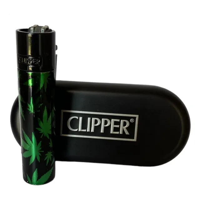 Encendedor Clipper Metal Recargable Colección Green Leaves