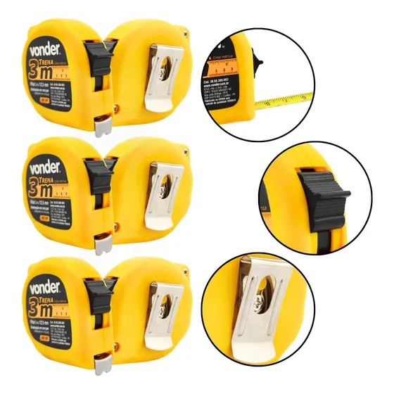Kit 6 Trenas Curta De Aço 3 Metros Alta Qualidade - Vonder