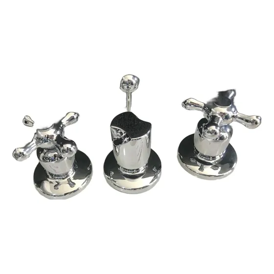 Fp Griferia Bidet Cromada Cross 4piezas Manillas Tipo Cruz