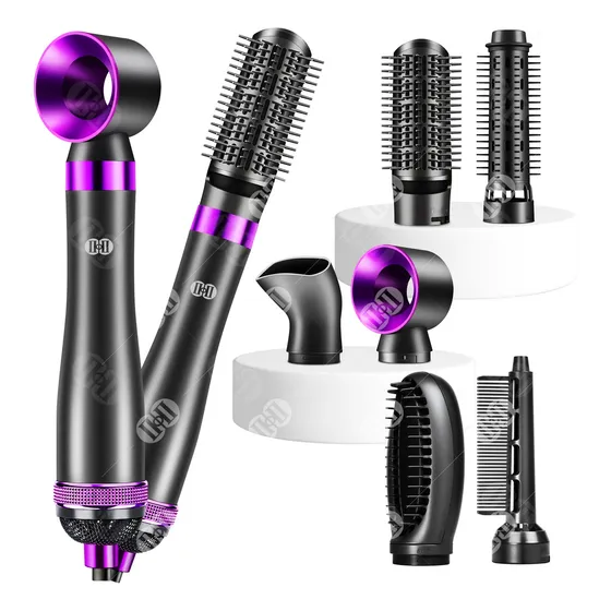 Cepillo Secador De Pelo, Ciicii® 6 En 1 Cepillo De Aire Caliente, 3 Temperaturas 1000w Potente Ion Negativo Secador De Pelo Con Cabezal Extraíble Y Peine Para Secar, Alisar Y Rizar El Pelo