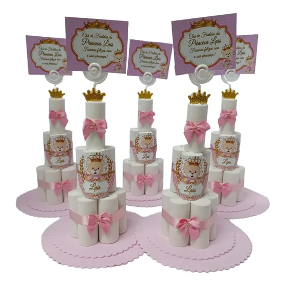 Kit 15 Centros De Mesa Mini Bolo Personalizado