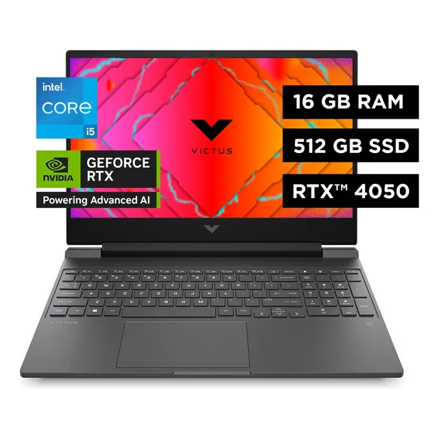 Laptop Gaming VICTUS 15-fa2701la Intel Core i5 16GB RAM GPU NVIDIA GeForce RTX 4050 512GB SSD 15.6" FHD