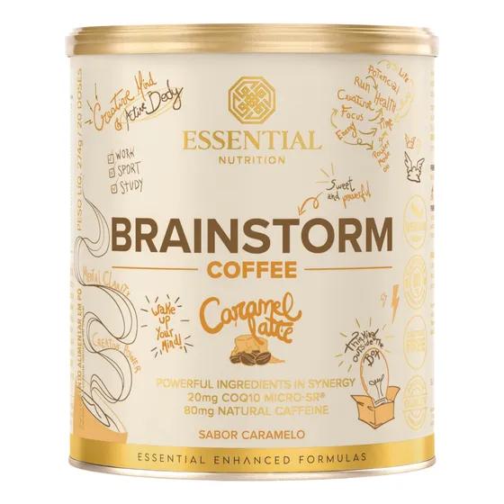 Brainstorm Caramel Latte Coffee Magnésio Coq10 Essential