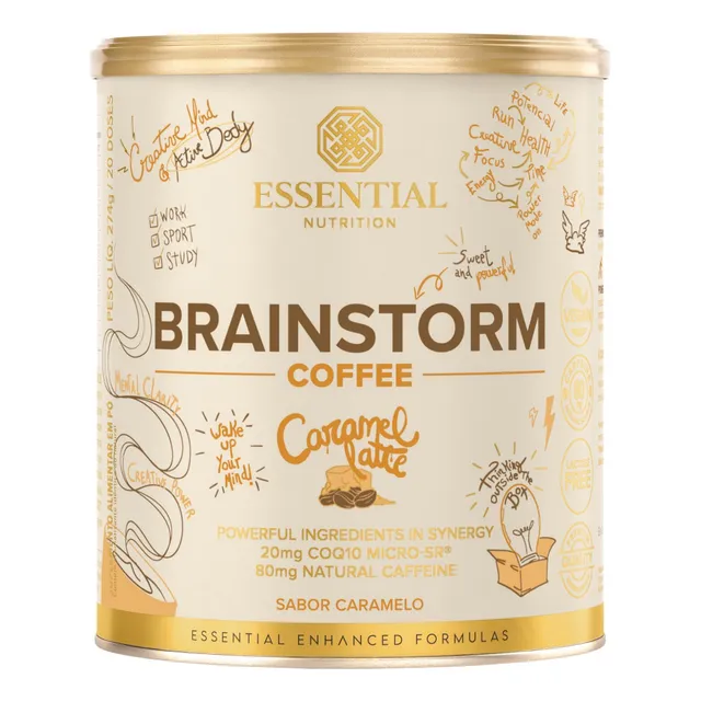 Brainstorm Caramel Latte Coffee Magnésio Coq10 Essential