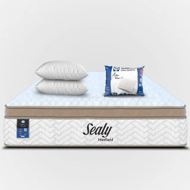 Colchón Sealy Matrimonial Helfit Form | High Performance | Poliesferas | Tela Premium | Incluye 2 Almohadas Esencial Sealy Active