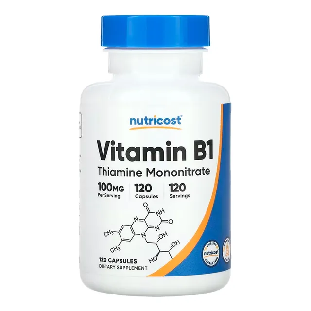 Vitamina B1 100mg Nutricost (tiamina) 120 Capsulas
