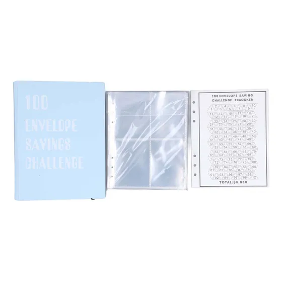 Blue Budget 100 Sobres Para Ahorrar Dinero, Reutilizables, 2