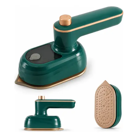 Mini Ferro De Passar Roupa A Vapor Portátil Bivolt Viagem Verde-escuro 127/220v