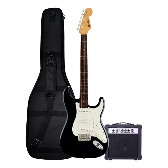 Combo Guitarra Eléctrica Negra + Amplificador Fiddler Color Negro