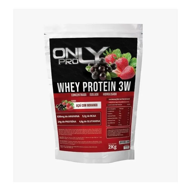 Whey Protein 3w 2kg Concentrado Isolado Hidrolisado Sabores