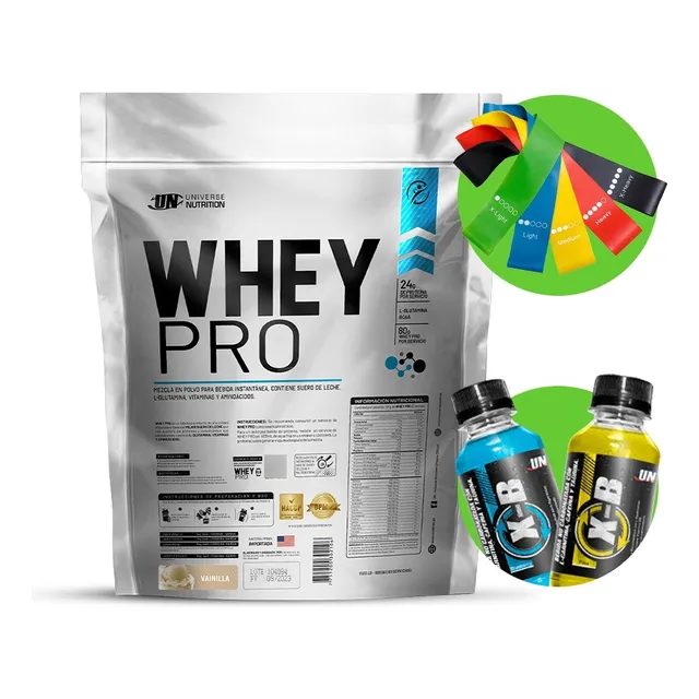 Whey Pro 5kg Vainilla + Bandas De Latex X5 + 02 Quem