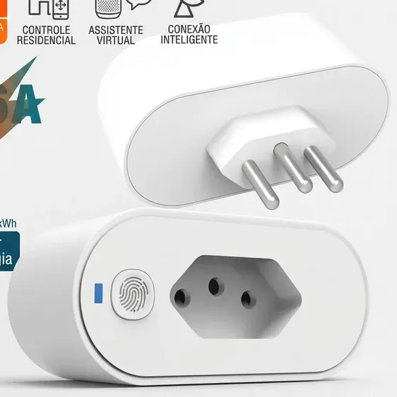 Tomada Inteligente 16a Wi-fi Bivolt Com Monitor De Consumo Compatível Com Alexa Google Home Smart Li