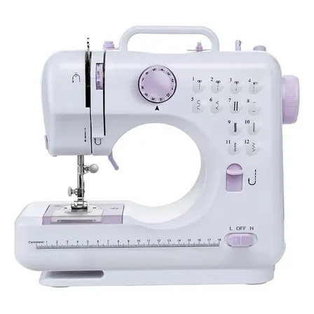 Mini máquina de coser máquina coser overlock portátil pedal eléctrica 12 puntos Genérica Portátil SM-505L portable