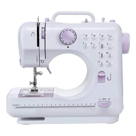 Mini Máquina De Coser Máquina Coser Overlock Portátil Pedal Eléctrica 12 Puntos Genérica Portátil Sm-505l Portable 220v