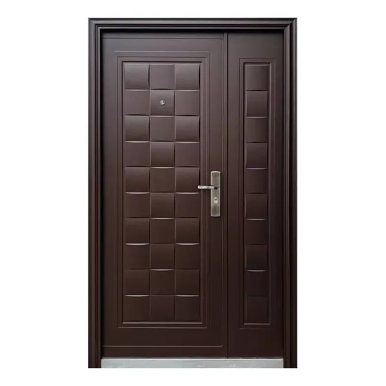 Protecto Home | Puerta De Seguridad Toledo Con Fijo 120-205 Apertura Izquierda 100% Acero Color Chocolate