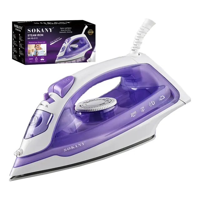 Sokany Plancha De Ropa Con Suela Cerámica Vapor Desinfecta Color Azul Marino