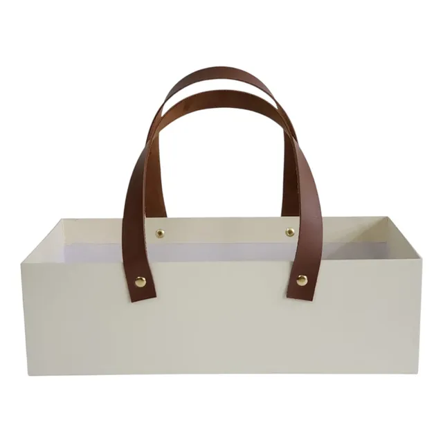 Cesta Cartonada Com Alça 30x16,5x9 Cm M2 Creme