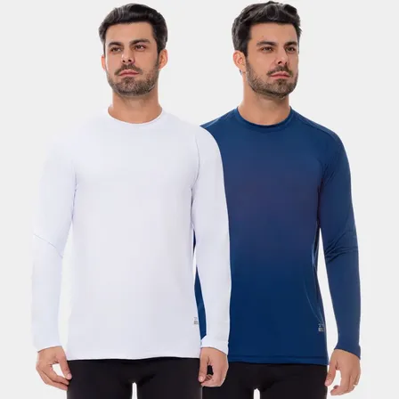 Kit 2 Camisa Blusa Manga Longa Masculina Proteção Uv Solar