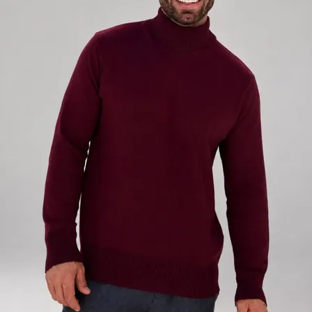 Suéter Masculino Gola Alta Tricô Canelado Cacharrel