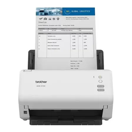 Escaner Brother Ads-3100, Duplex, 40ppm / Usb 3.0 Color Blanco