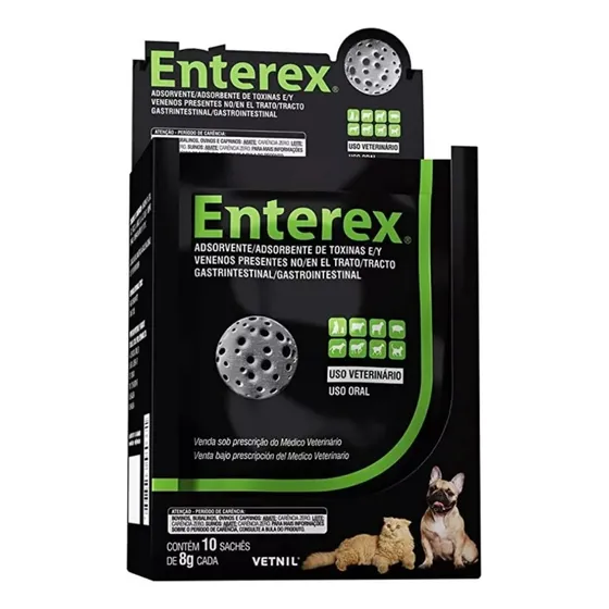 Enterex Sachês 8g Carvão Ativado Cx 10 Unidades - Vetnil