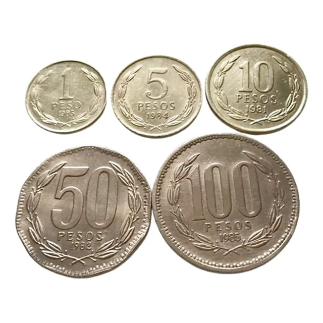 Set Monedas 100 50 10 Peso Chile 1980s Unc Nueva