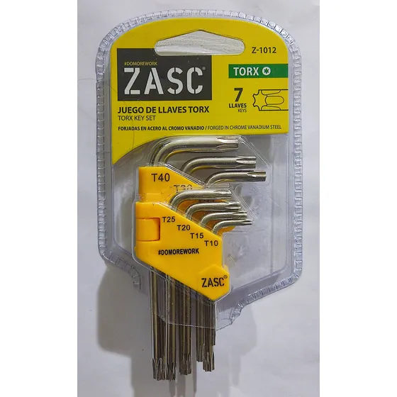 Juego Llaves Torx Zasc De Seguridad 7 Pzs T10 A T40