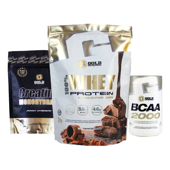 Combo Crecimiento Muscular Gold Nutrition Whey Protein 