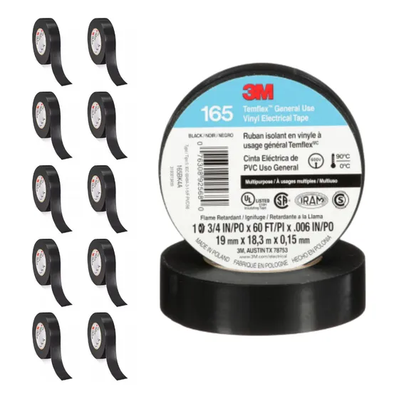 Cinta De Aislar Eléctrica Temflex 3m 1600 Paquete Con 10pz