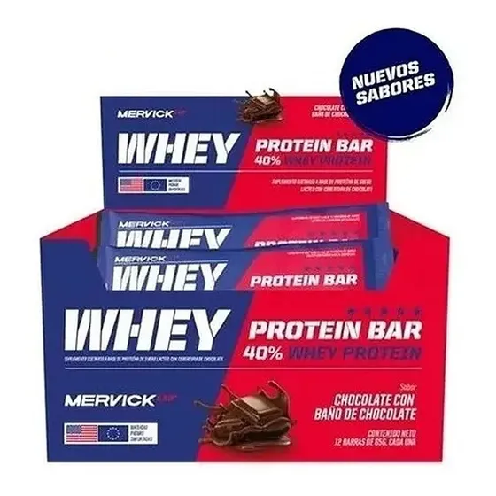 Whey Protein Bar Caja 12 Unidades 65 Grs C/u Mervick