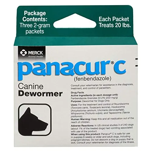 Panacur C Canine Dewormer (fenbendazole,) 2 Gramos, Zldgi
