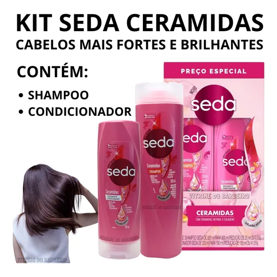 Kit Shampoo 300ml + Condicionador 190ml Colágeno E Ceramidas