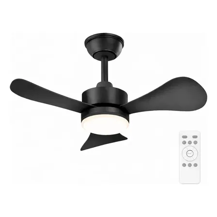 Ventilador Teto Ventilow Neon Preto Controle Remoto Bivolt 85 Cm 60hz Preto 127/220v Abs Reforçado