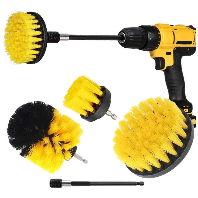 Set 4 Cepillos De Limpieza Para Taladro Auto Hogar Tapiz
