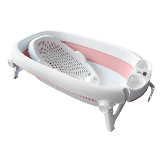 Bañera Para Bebe Carestino Hawaii Rosa Con Soporte