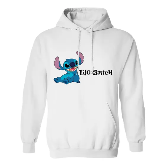 Sudadera Con Gorro Lilo Y Stitch Descansando Feliz Letras 