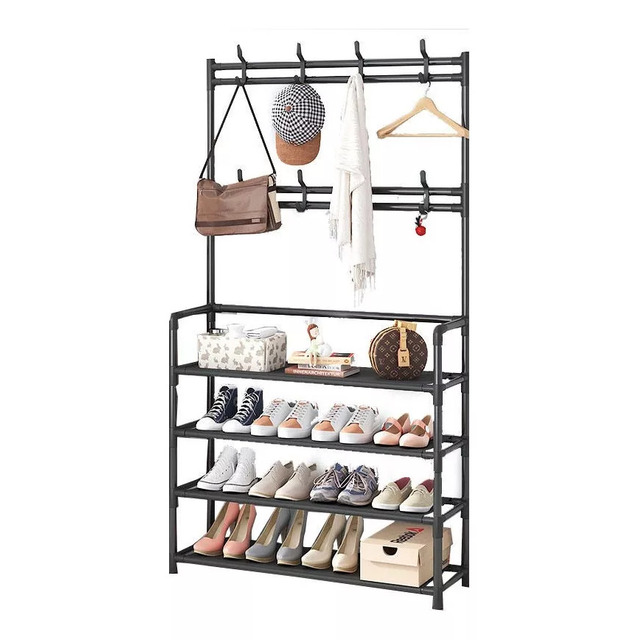 Sapateira Organizador Porta Sapatos 12 Pares Com 8 Ganchos Wishlistbr Cor Preto Sapateira Organizador Porta Sapatos 12 Pares Com 8 Ganchos Wishlistbr Cor Preto