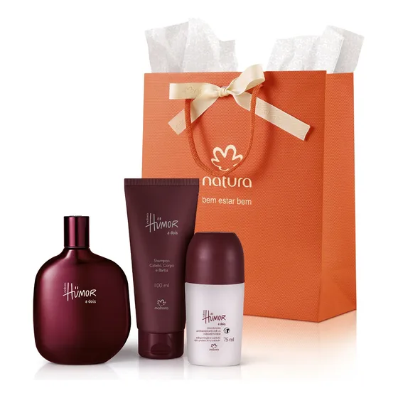 Presente Humor A Dois 3 Itens Colonia Rolon Shampoo Completo